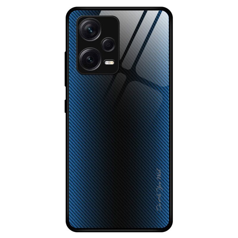 Hoesje voor Xiaomi Redmi Note 12 Pro Plus Koolstofvezel Gehard Glas