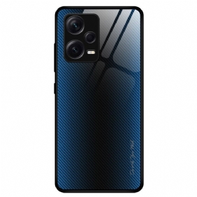 Hoesje voor Xiaomi Redmi Note 12 Pro Plus Koolstofvezel Gehard Glas