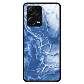 Hoesje voor Xiaomi Redmi Note 12 Pro Plus Marmeren Kleuren Gehard Glas