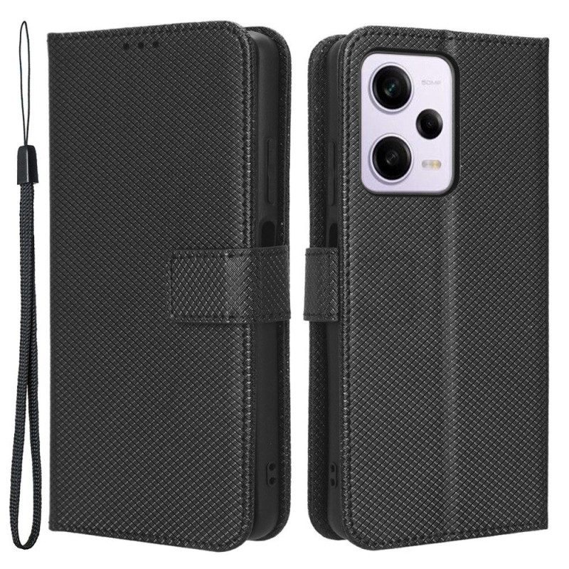 Flip Case voor Poco X5 Pro 5G Met Ketting Stijlvol Imitatieleer Met Bandjes