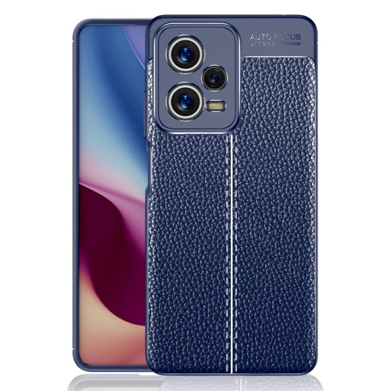 Hoesje voor Poco X5 Pro 5G Dubbellijnig Litchi-leereffect