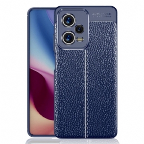 Hoesje voor Poco X5 Pro 5G Dubbellijnig Litchi-leereffect