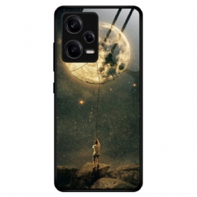 Hoesje voor Poco X5 Pro 5G Moon Man Gehard Glas