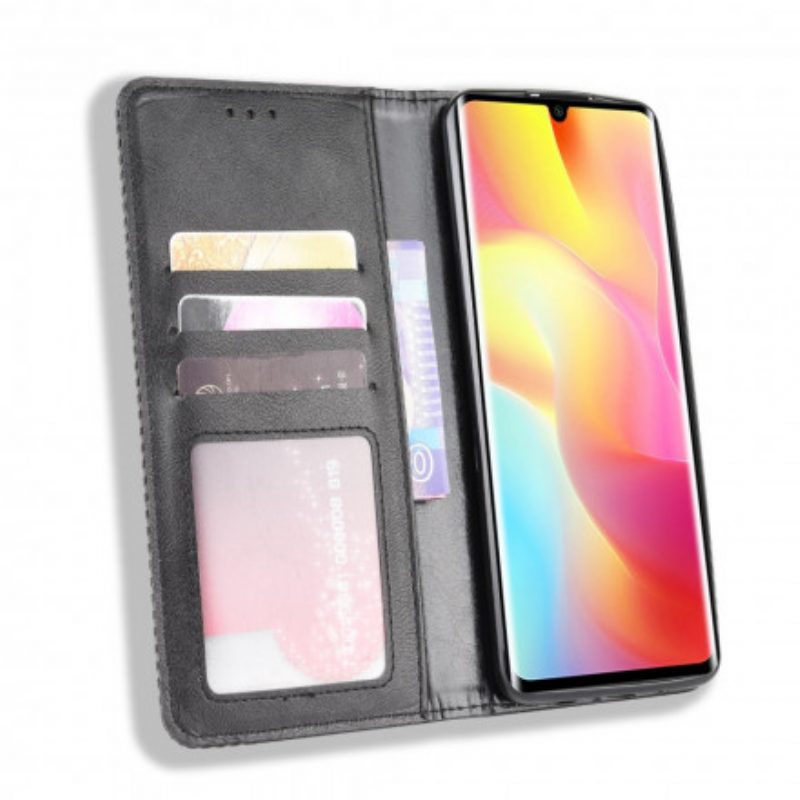 Bescherming Hoesje voor Xiaomi Mi Note 10 Lite Folio-hoesje Gestileerd Vintage Leereffect