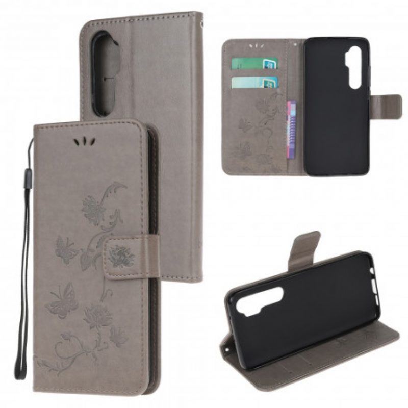 Flip Case voor Xiaomi Mi Note 10 Lite Aziatische Vlinders En Bloemen