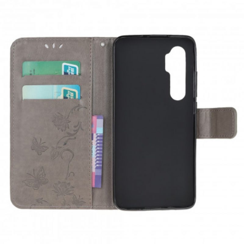 Flip Case voor Xiaomi Mi Note 10 Lite Aziatische Vlinders En Bloemen