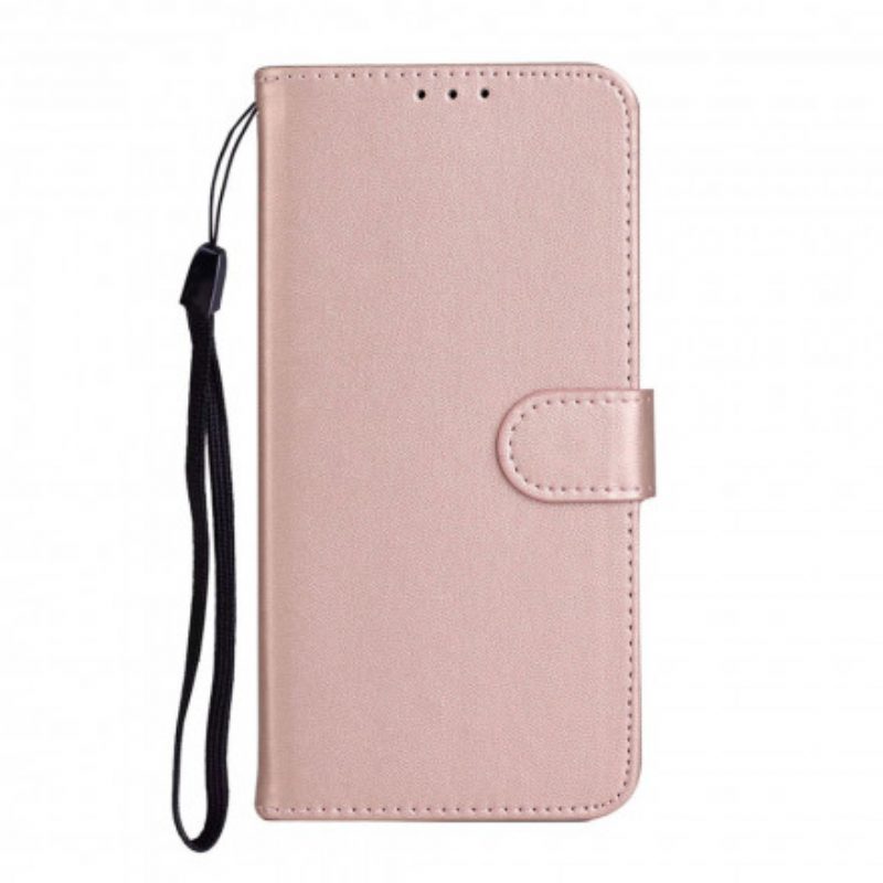 Folio-hoesje voor Xiaomi Mi Note 10 Lite Met Ketting Effen Kleur Serie Strappy