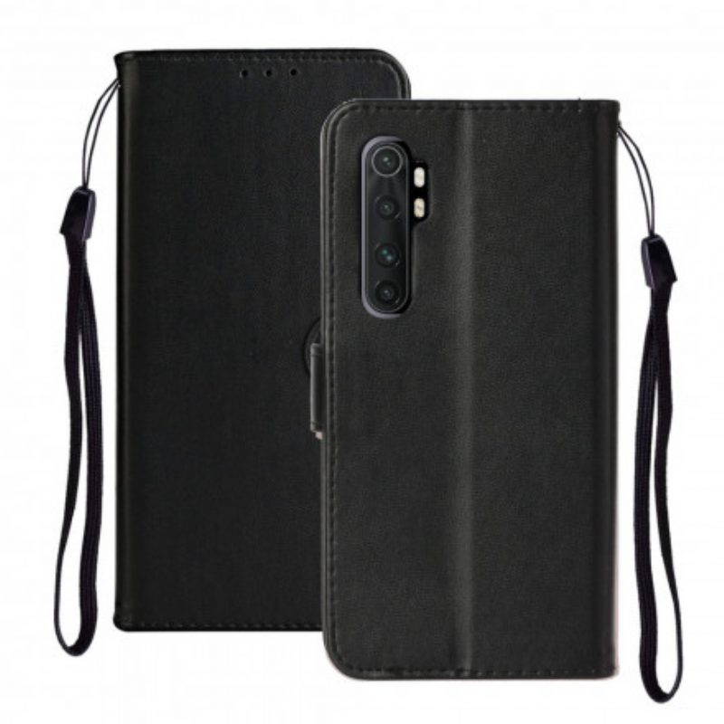 Folio-hoesje voor Xiaomi Mi Note 10 Lite Met Ketting Effen Kleur Serie Strappy