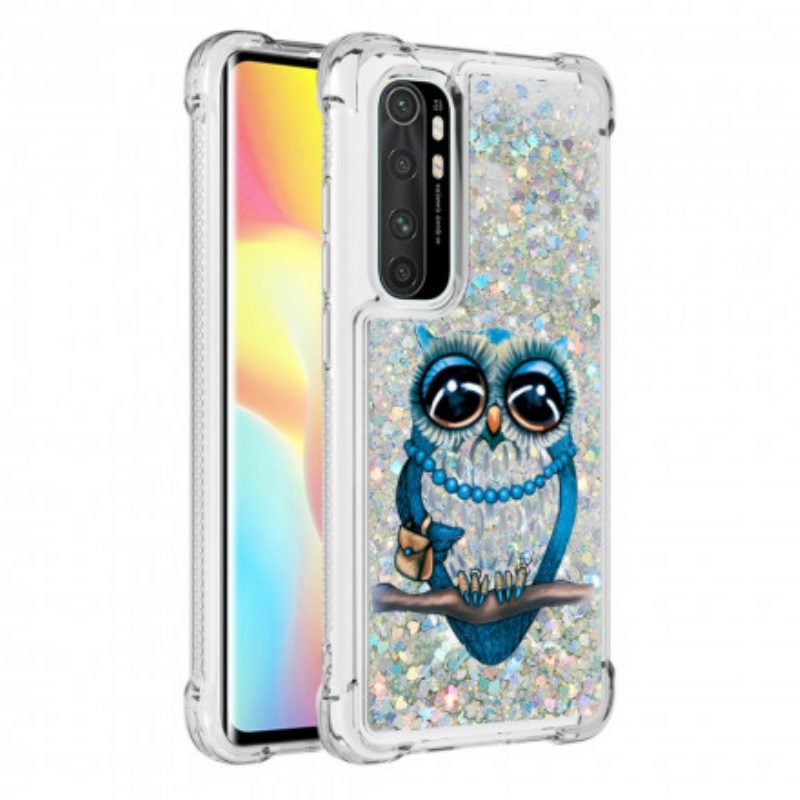 Hoesje voor Xiaomi Mi Note 10 Lite Miss Uil Pailletten