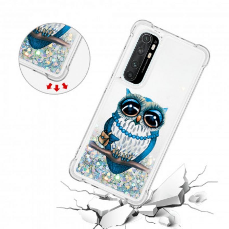 Hoesje voor Xiaomi Mi Note 10 Lite Miss Uil Pailletten