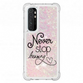 Hoesje voor Xiaomi Mi Note 10 Lite Stop Nooit Met Dromen Glitter