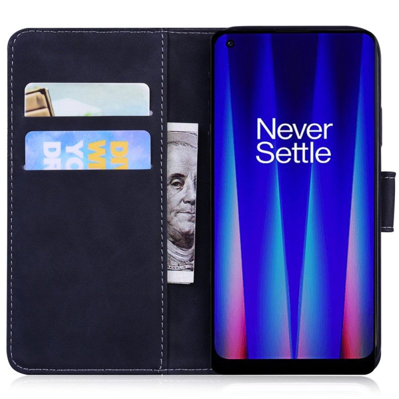 Flip Case voor OnePlus Nord 2T 5G Tijger Patroon