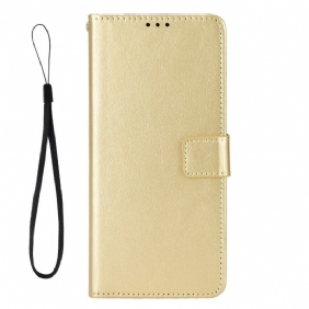 Folio-hoesje voor OnePlus Nord 2T 5G Met Ketting Faux Leather Flashy Met Riem