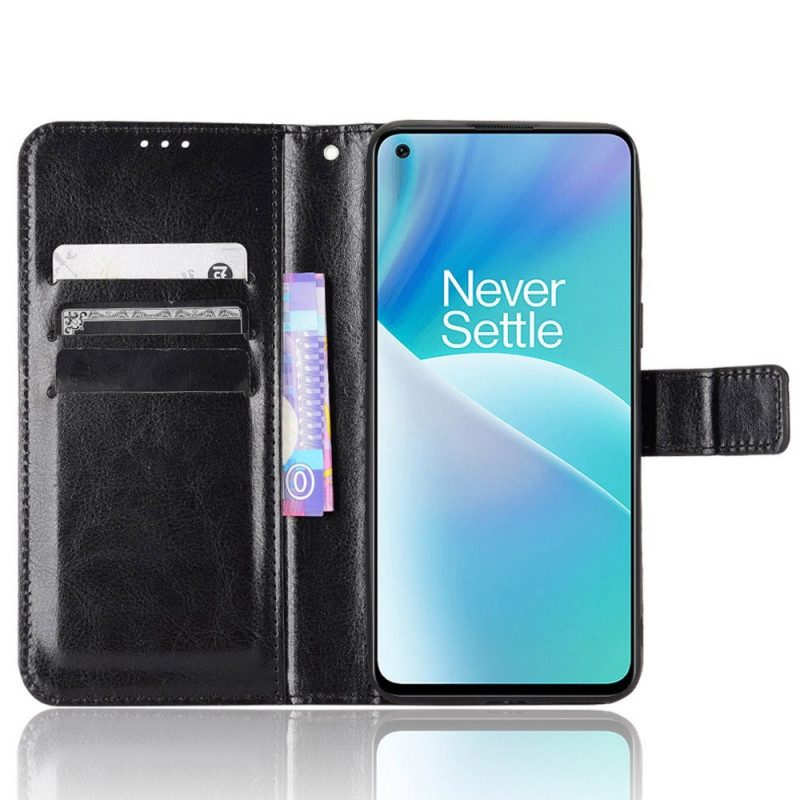 Folio-hoesje voor OnePlus Nord 2T 5G Met Ketting Faux Leather Flashy Met Riem