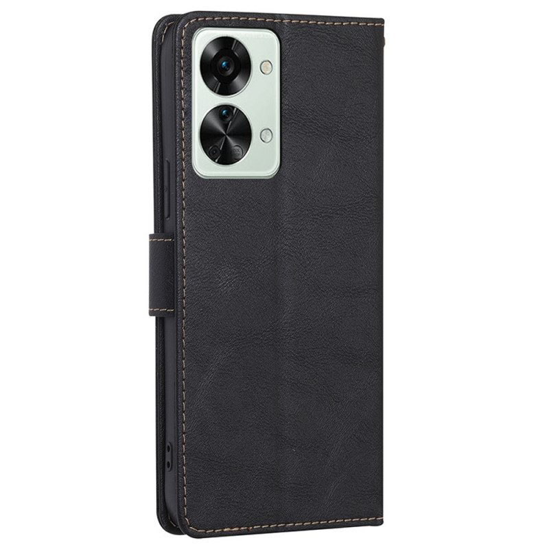 Folio-hoesje voor OnePlus Nord 2T 5G Rfid Leereffect