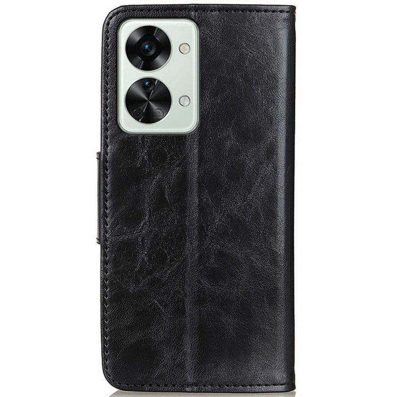 Folio-hoesje voor OnePlus Nord 2T 5G Vintage Gespleten Leer