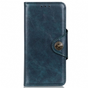 Folio-hoesje voor OnePlus Nord 2T 5G Vintage Knop Van Imitatieleer