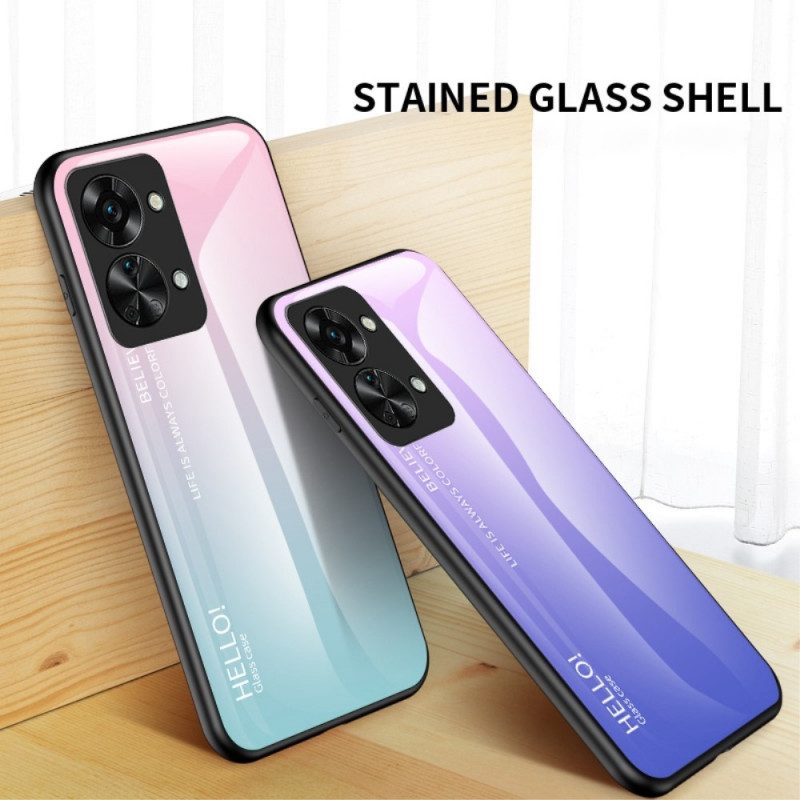 Hoesje voor OnePlus Nord 2T 5G Gehard Glas Hallo