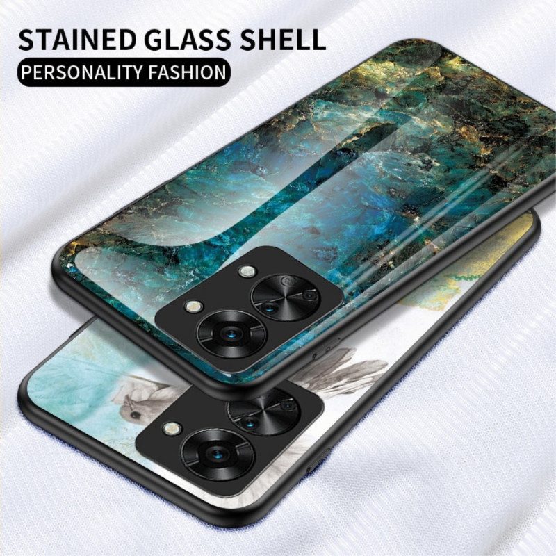 Hoesje voor OnePlus Nord 2T 5G Marmer Gehard Glas