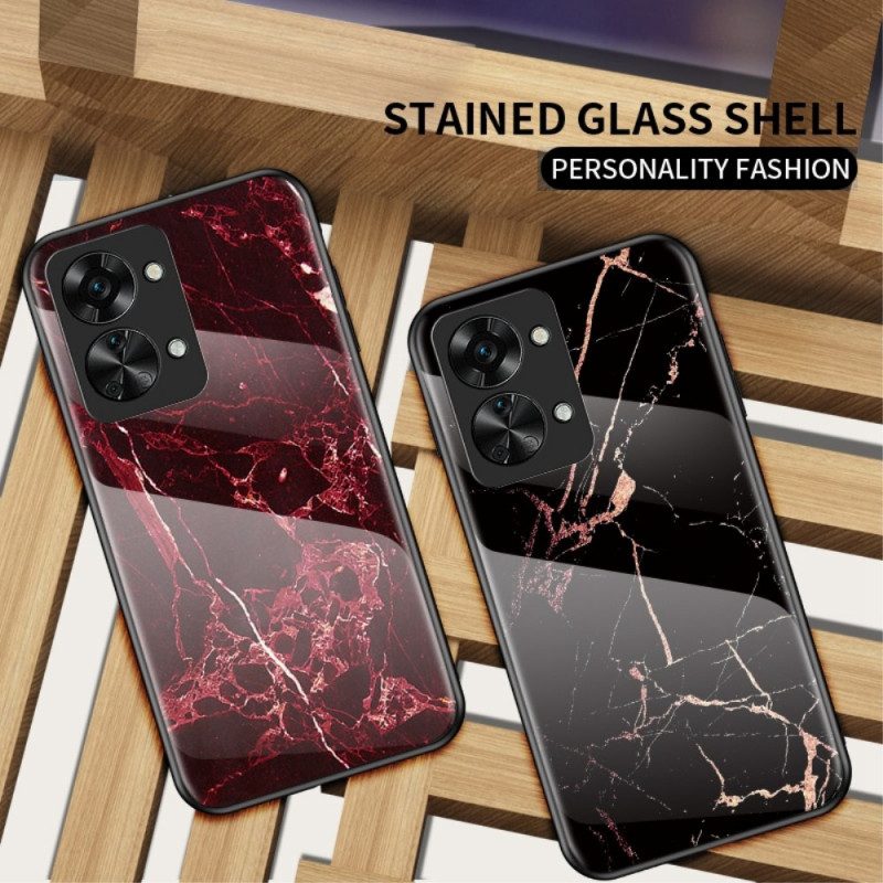 Hoesje voor OnePlus Nord 2T 5G Marmer Gehard Glas