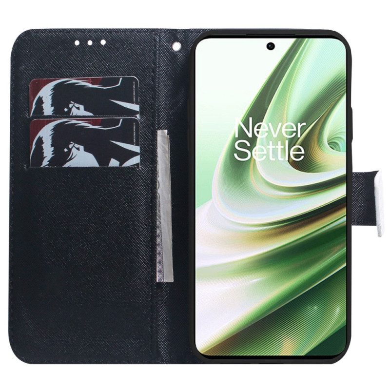 Leren Hoesje voor OnePlus Nord 2T 5G Met Ketting Puppy En Wolf In Riem