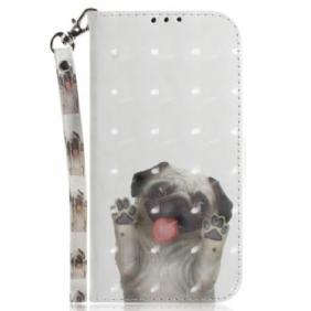 Leren Hoesje voor OnePlus Nord 2T 5G Met Ketting String Hond