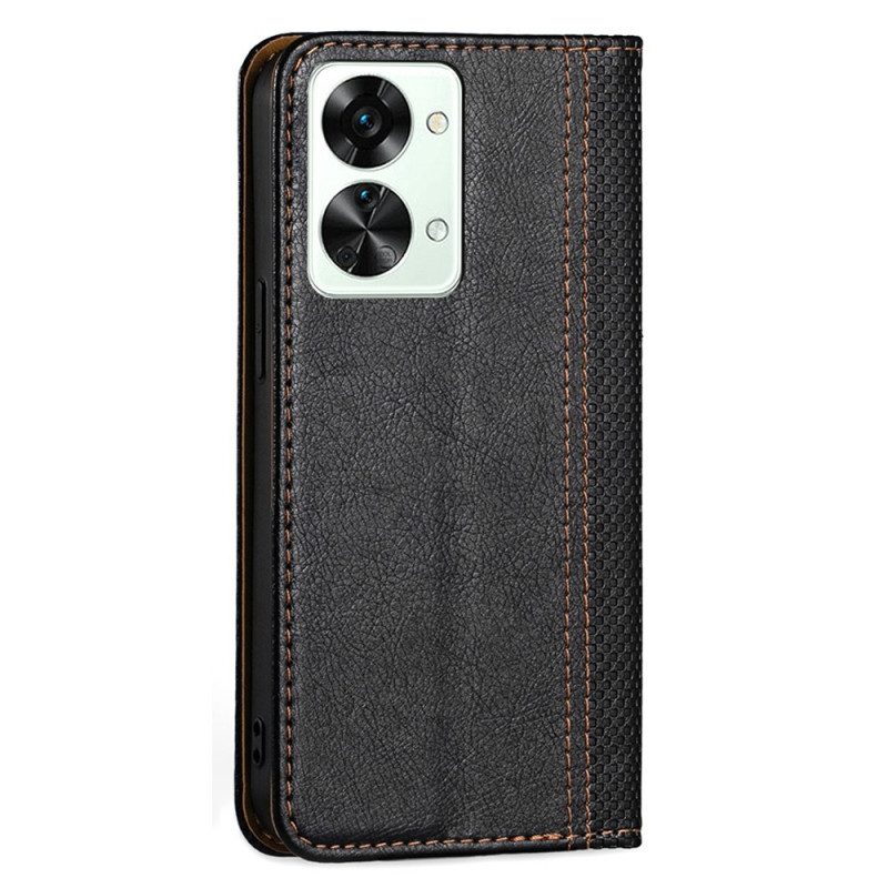 Leren Hoesje voor OnePlus Nord 2T 5G Vintage-stijl