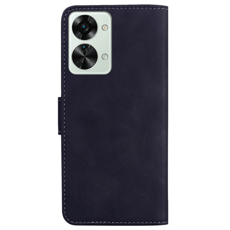 Leren Hoesje voor OnePlus Nord 2T 5G Vlinder Patroon