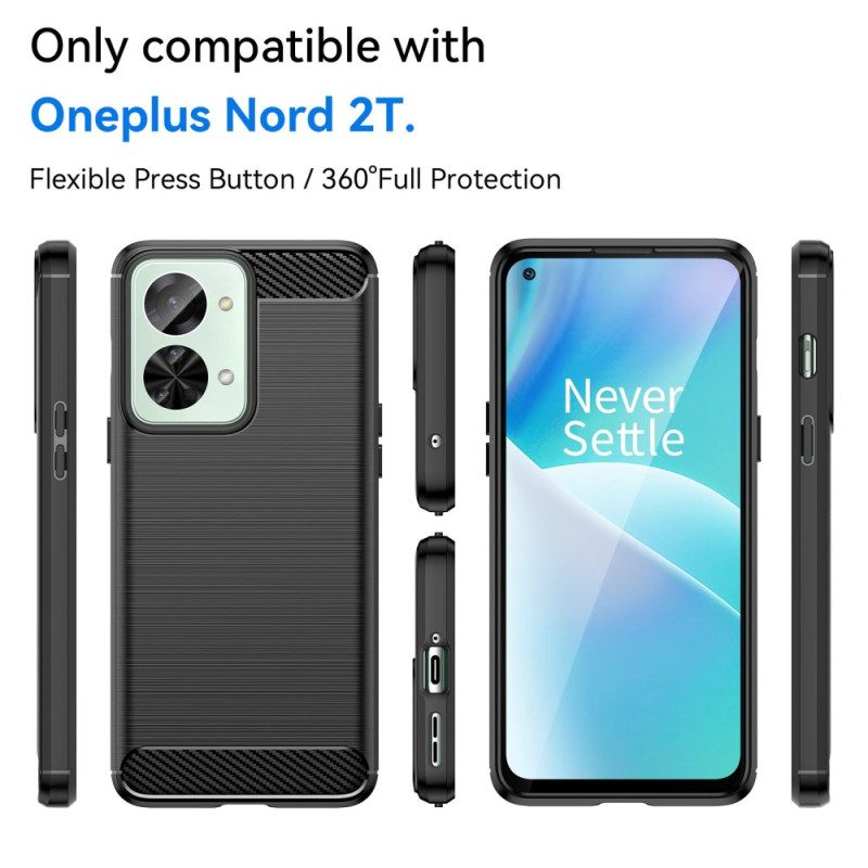 Telefoonhoesje voor OnePlus Nord 2T 5G Koolstofarm Geborsteld