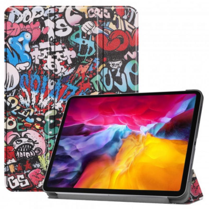 Bescherming Hoesje voor iPad Pro 11" (2021) Graffiti Pennenhouder