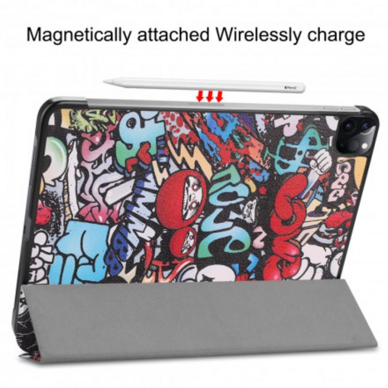 Bescherming Hoesje voor iPad Pro 11" (2021) Graffiti Pennenhouder