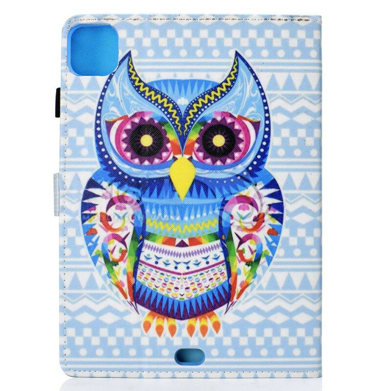 Leren Hoesje voor iPad Pro 11" (2021) Uil Kunst