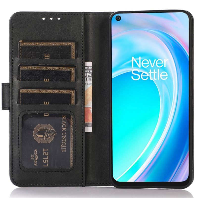 Folio-hoesje voor OnePlus Nord CE 2 Lite 5G Effen Leereffect