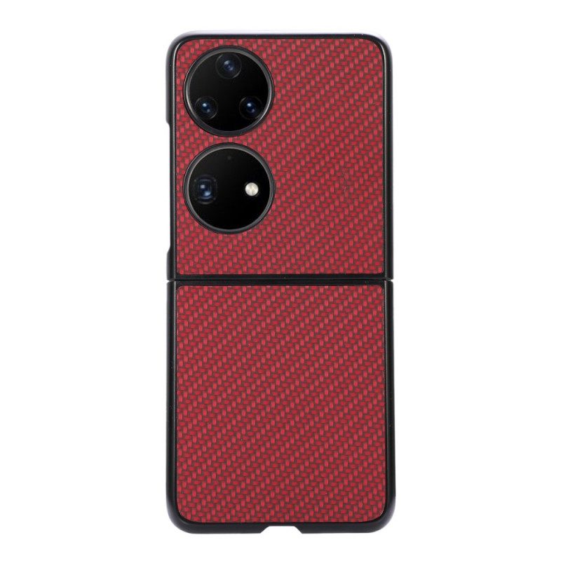 Hoesje voor Huawei P50 Pocket Getextureerde Koolstofvezel