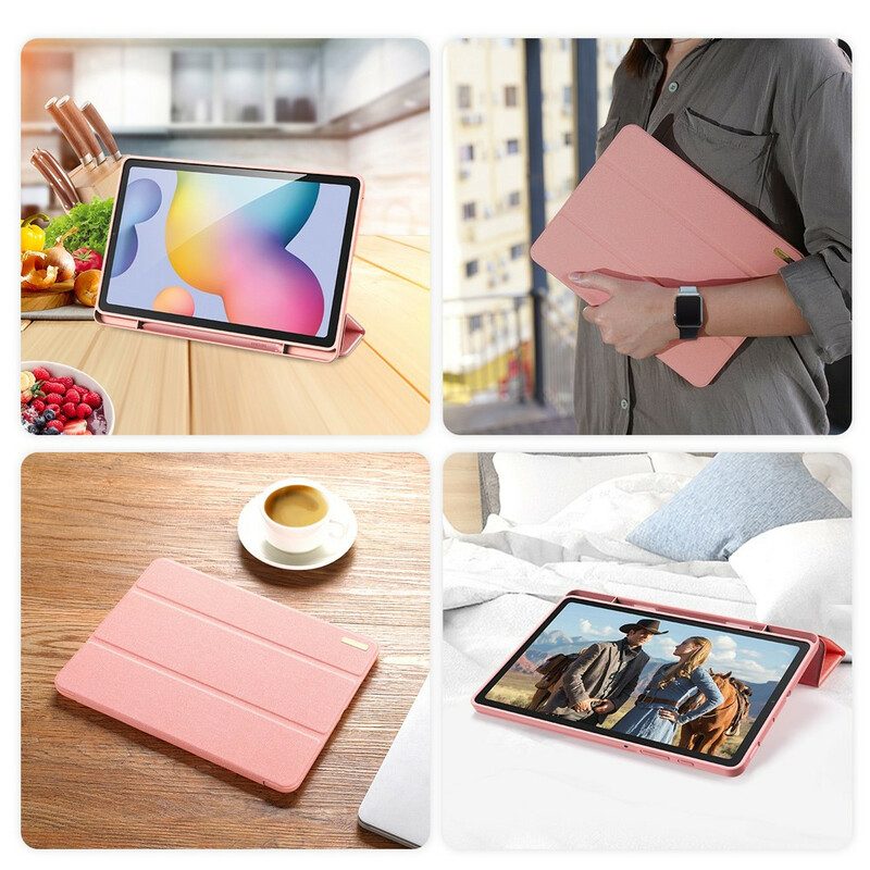 Bescherming Hoesje voor Samsung Galaxy Tab S6 Lite Domo Serie Dux-ducis Pennenhouder