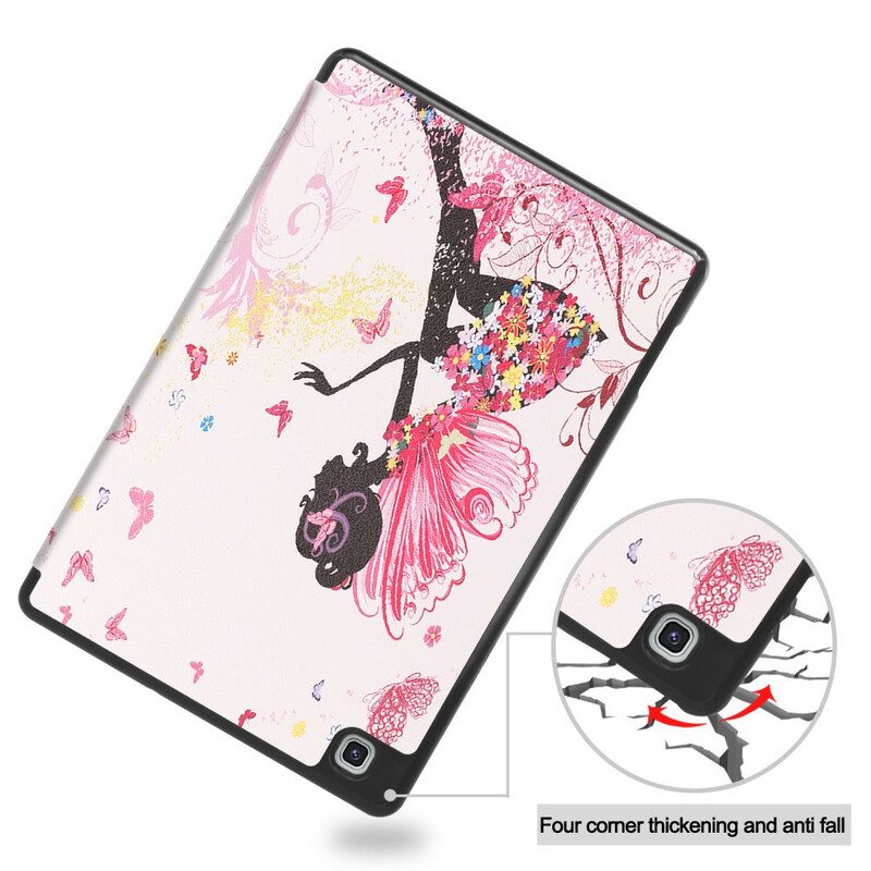 Bescherming Hoesje voor Samsung Galaxy Tab S6 Lite Floral Fairy Potlood Houder