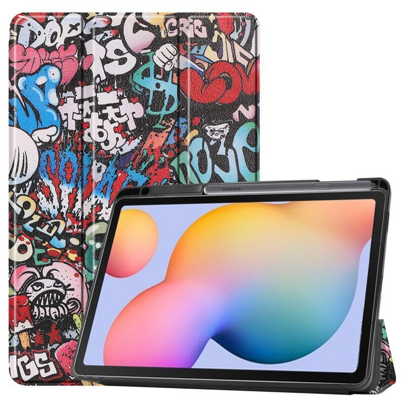 Bescherming Hoesje voor Samsung Galaxy Tab S6 Lite Graffiti Pennenhouder