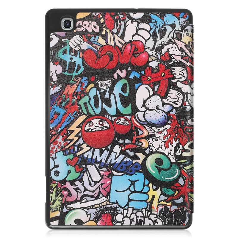 Bescherming Hoesje voor Samsung Galaxy Tab S6 Lite Graffiti Pennenhouder