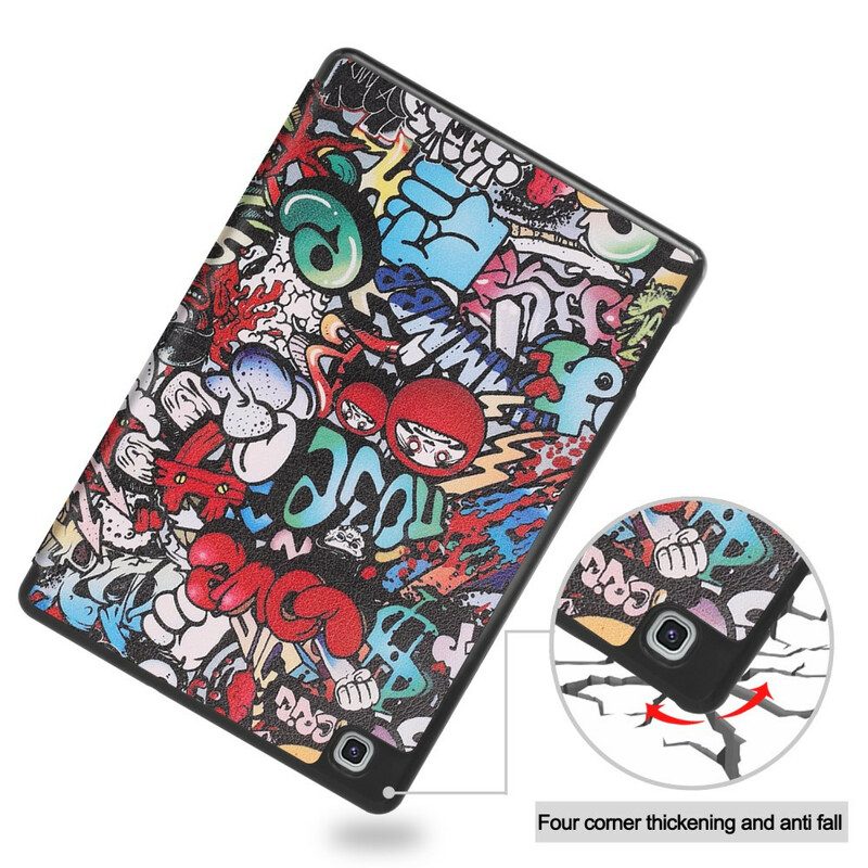 Bescherming Hoesje voor Samsung Galaxy Tab S6 Lite Graffiti Pennenhouder