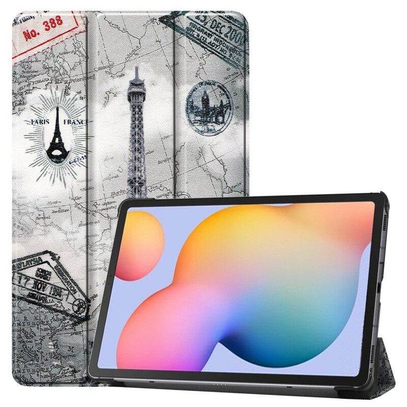 Bescherming Hoesje voor Samsung Galaxy Tab S6 Lite Retro Eiffeltoren