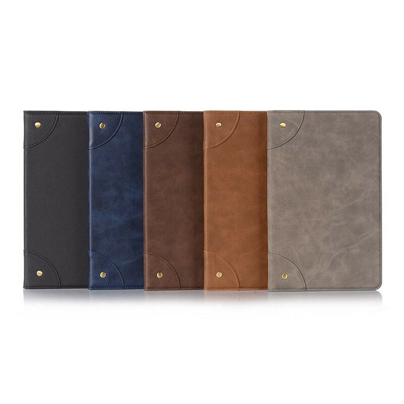 Cover voor Samsung Galaxy Tab S6 Lite Kunstleer Vintage Klinknagels