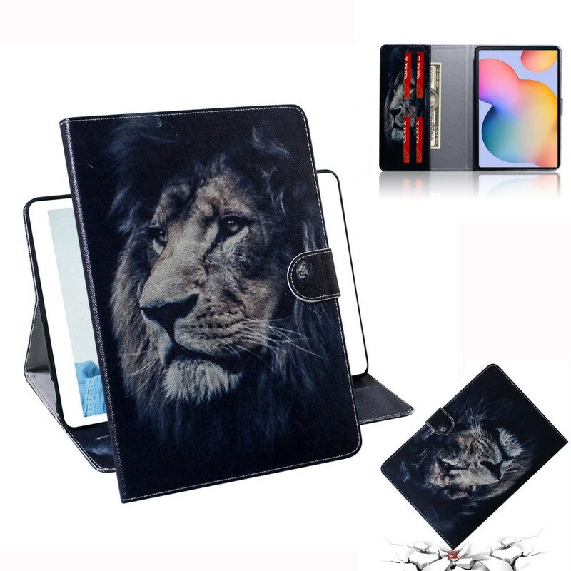 Flip Case voor Samsung Galaxy Tab S6 Lite Leeuwen Hoofd