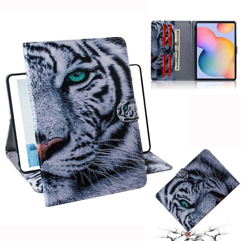 Flip Case voor Samsung Galaxy Tab S6 Lite Tijger Hoofd