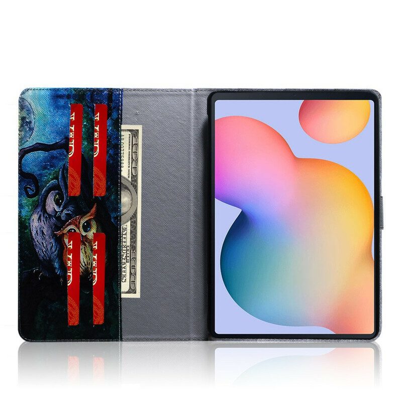 Flip Case voor Samsung Galaxy Tab S6 Lite Uilen Schilderen