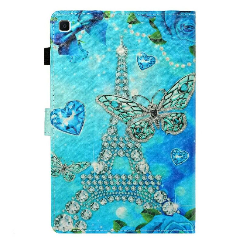 Folio-hoesje voor Samsung Galaxy Tab S6 Lite Eiffeltoren Diamant