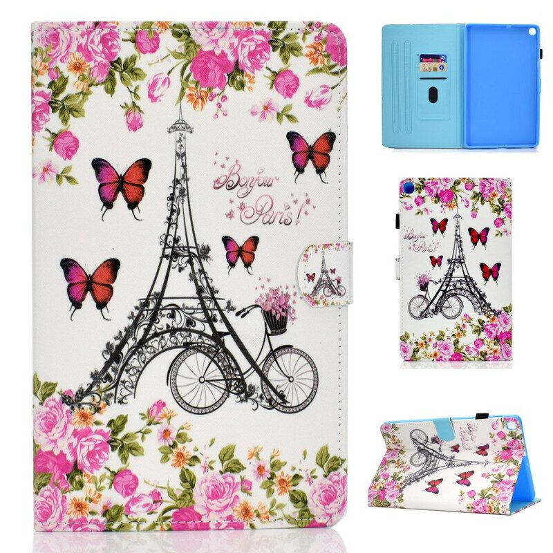 Folio-hoesje voor Samsung Galaxy Tab S6 Lite Eiffeltoren Fiets