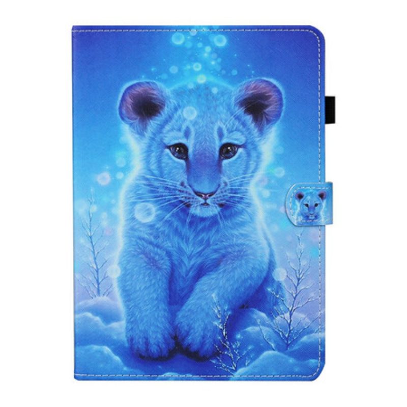 Leren Hoesje voor Samsung Galaxy Tab S6 Lite Baby Tijger