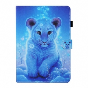 Leren Hoesje voor Samsung Galaxy Tab S6 Lite Baby Tijger