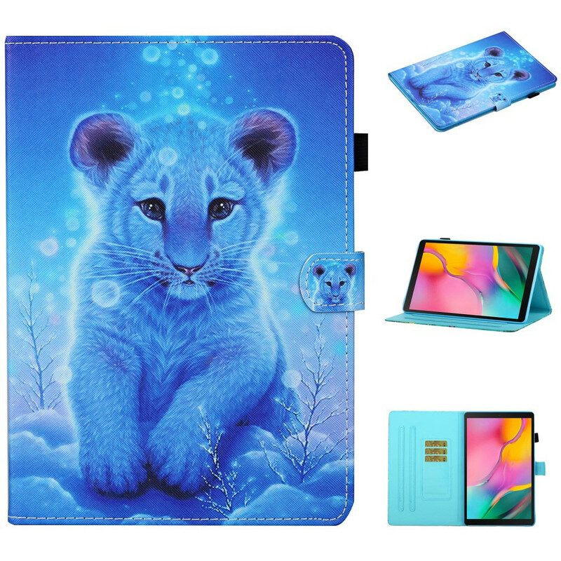 Leren Hoesje voor Samsung Galaxy Tab S6 Lite Baby Tijger