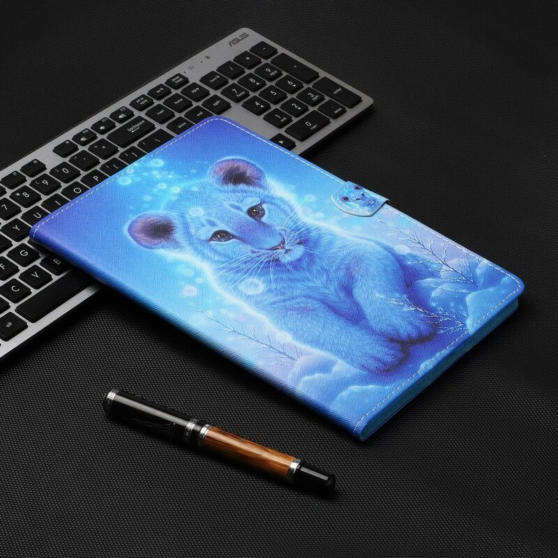 Leren Hoesje voor Samsung Galaxy Tab S6 Lite Baby Tijger